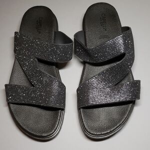Capelli of New York Women's Glittering Silver Sandals